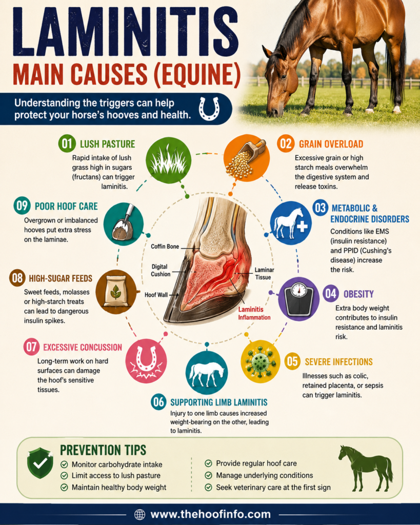 Early signs of laminitis in horses