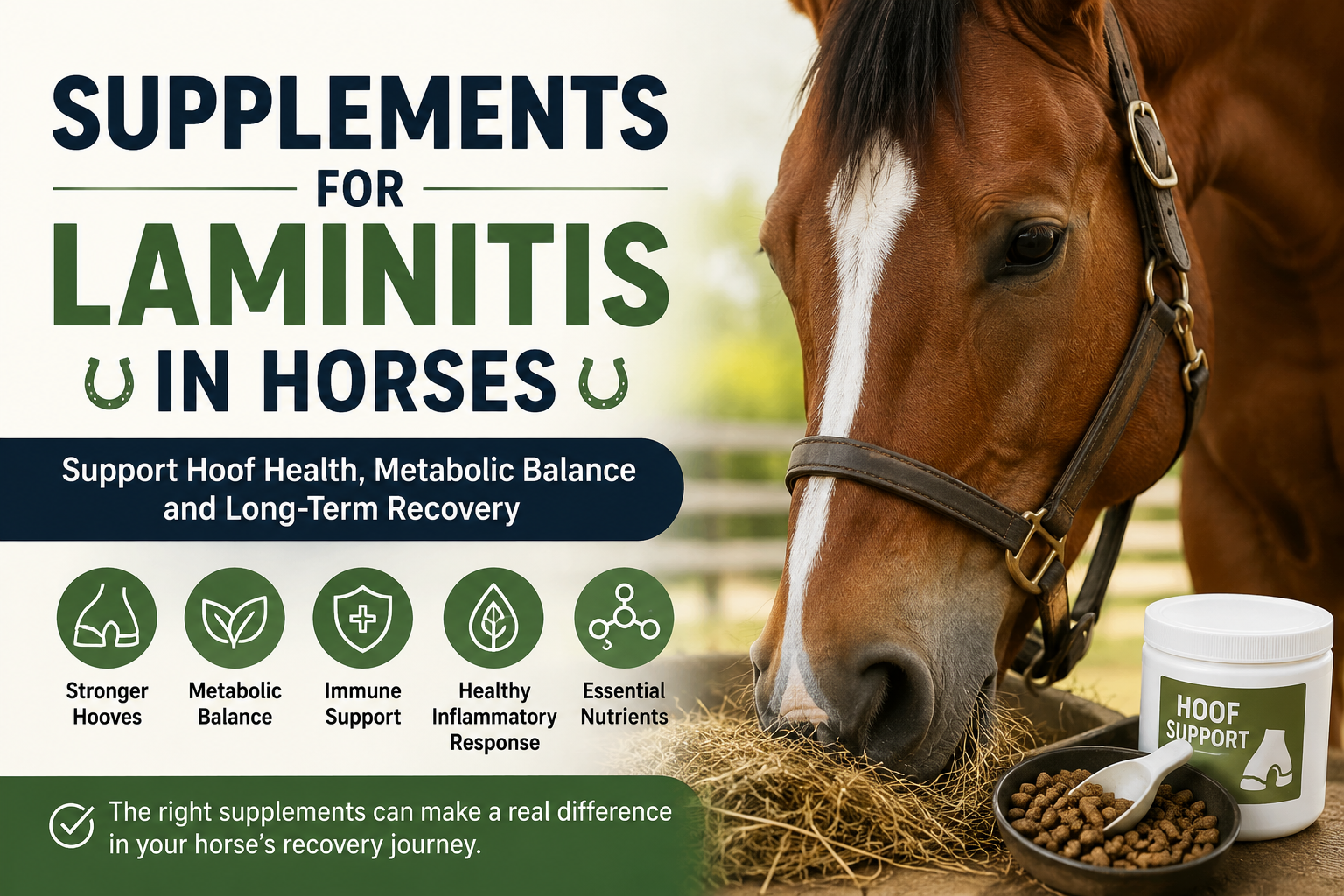 Supplements for laminitis in horses